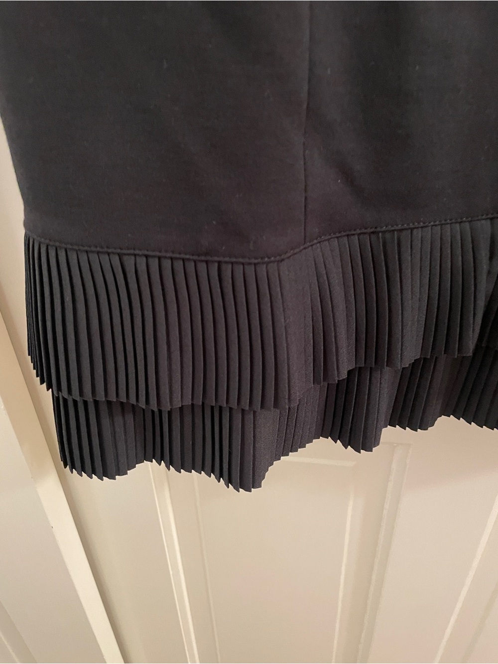 Talbots Black Pleated-Hem Mini Skirt